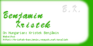 benjamin kristek business card